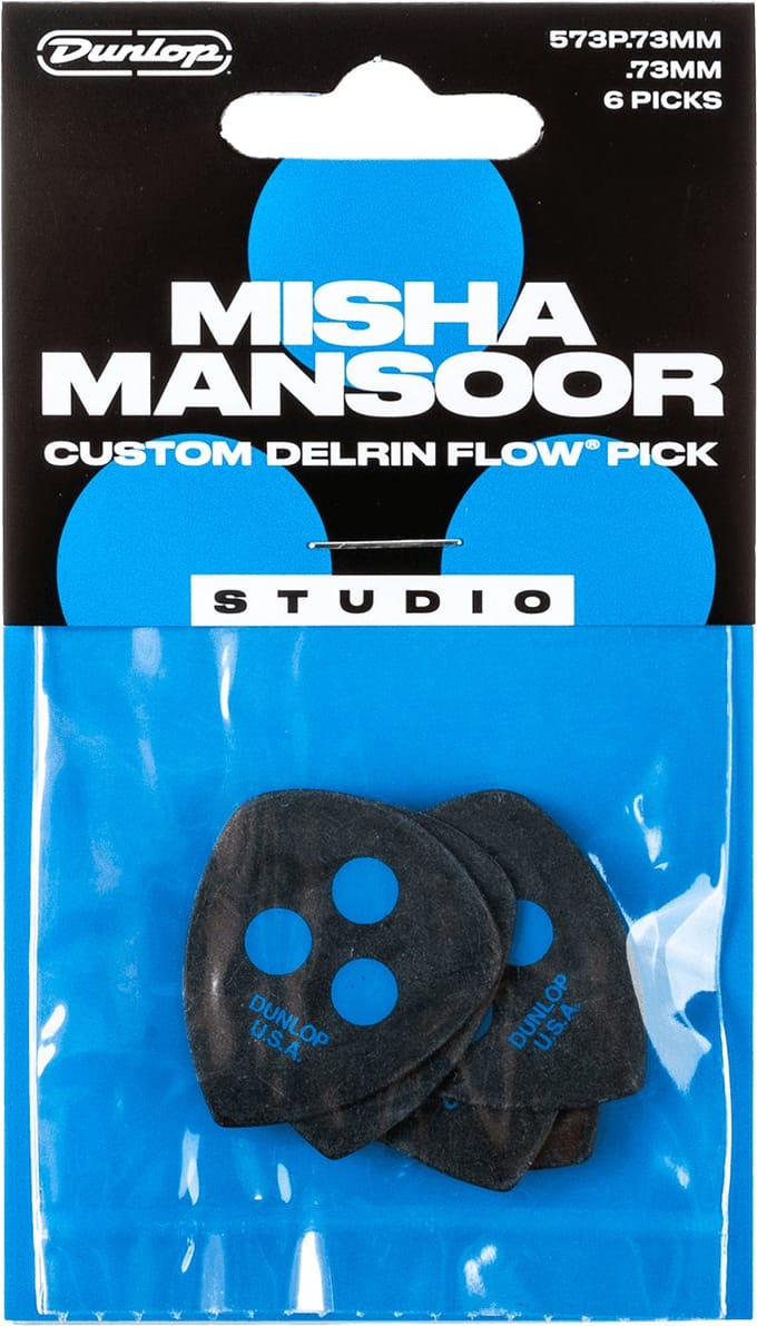 Jim Dunlop Misha Mansoor - Plectrums - Custom Delrin Flow Studio - 0,73 mm - Player's Pack 6 Stuks
