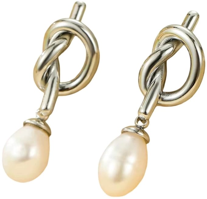 Oorsteker knoop zilver