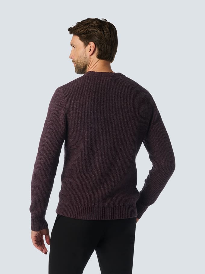 No Excess Pullover Crewneck 2 Coloured Soft Stretch Aubergine Größe: XXL | Pullover Outlet | Herren