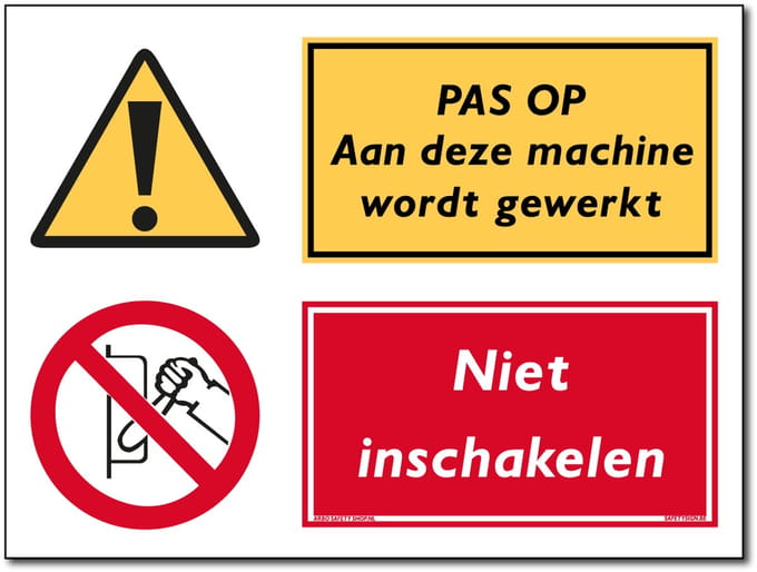 Machine in bewerking bord - Niet inschakelen - Aluminium - 30 x 40 cm