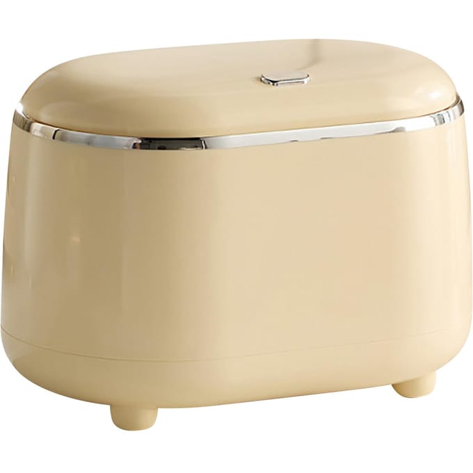 Poubelle de Bureau Mini Corbeille à Papier Grande Bouche ABS Mini Poubelle Corbeille à Papier avec Couvercle Jaune jaune
