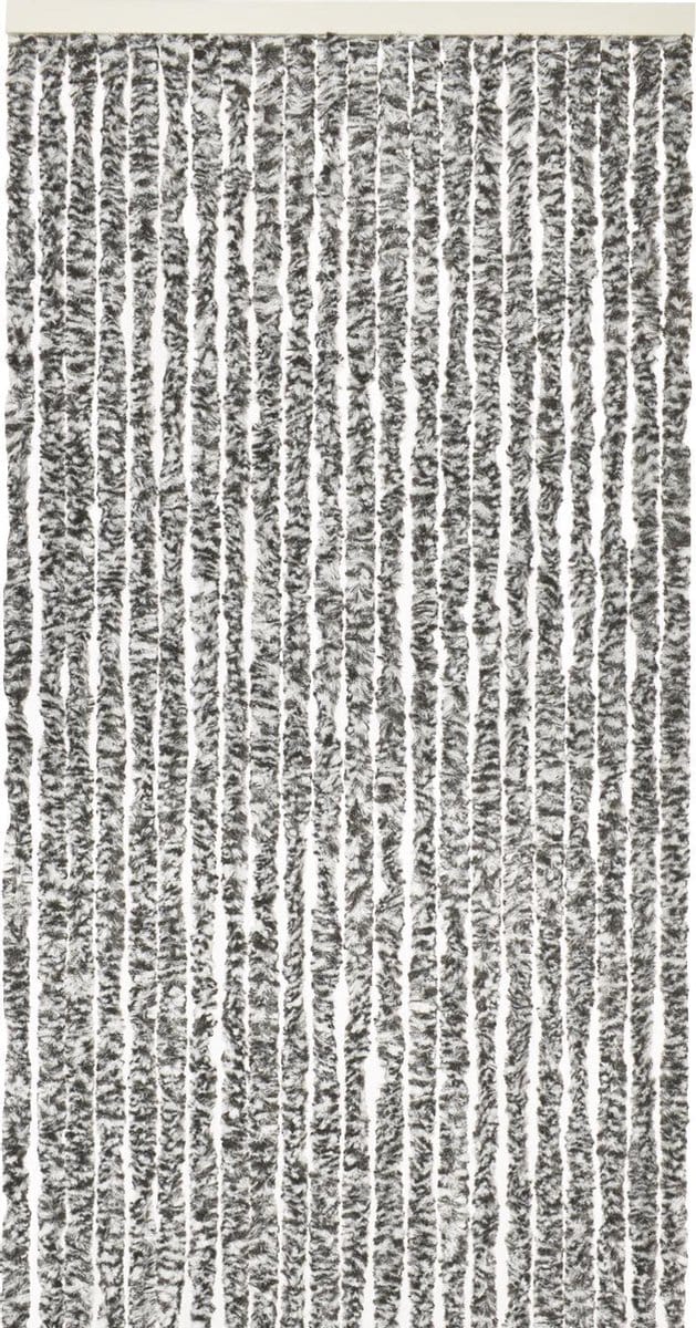 Vliegengordijn-kattenstaart- 90x220 cm grijs/zwart/wit mix in doos