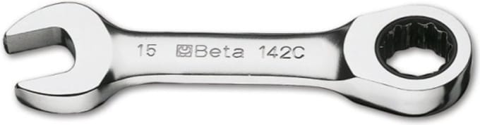 Omschakelbare ratelringsteeksleutels, recht kort model 142C 9