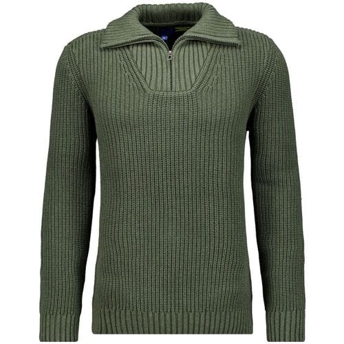 Ragman Trui Cotton Troyer Zip Rib Knit Khaki / male