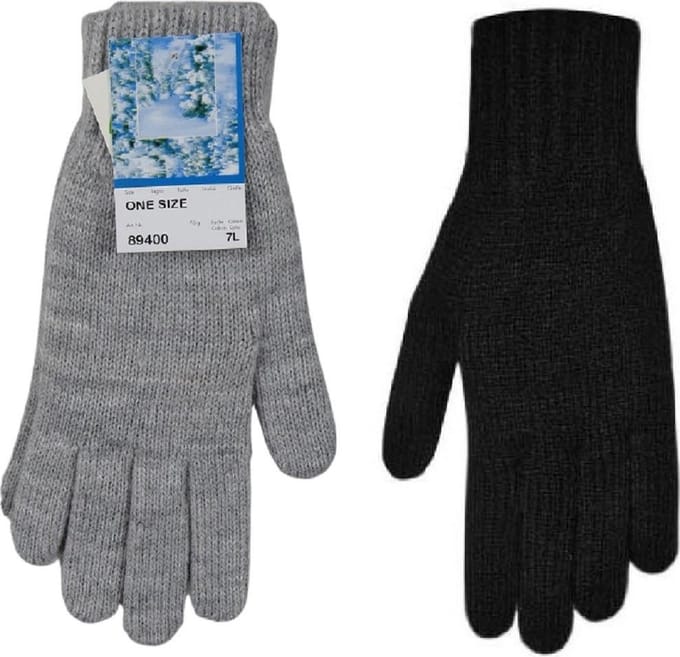 Handschoenen dames winter gebreid - binnenkant opgeruwd - prijs per 2 paar