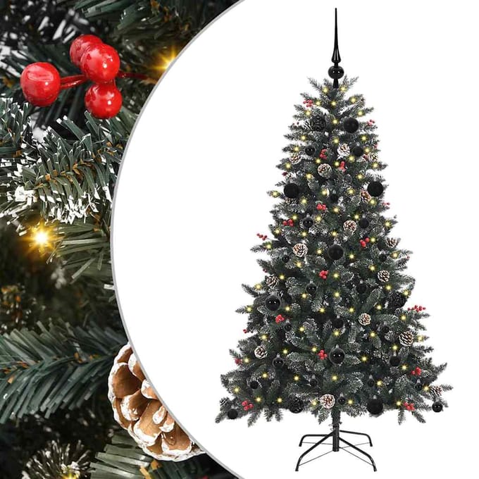 vidaXL - Kunstkerstboom - Groen - 150 - cm - PVC - en - Plastic - en - Staal
