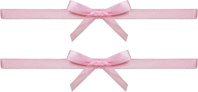 Set van 2 Roze Jarretels met Strik - Elastische Beenbanden voor Feest, Bruiloft en Cosplay