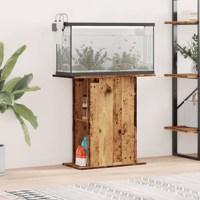 vidaXL - Aquariumstandaard - Oud - Hout - 36x75x72,5 - cm - Bewerkt - Hout