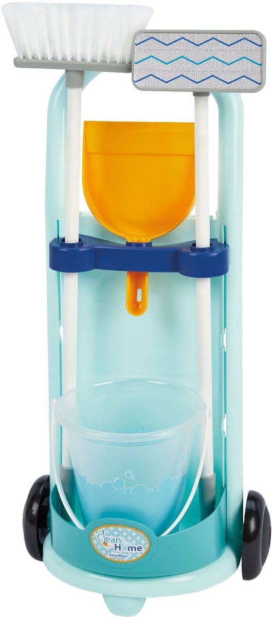 Ecoiffier Schoonmaak Trolley Blauw - 5dlg.