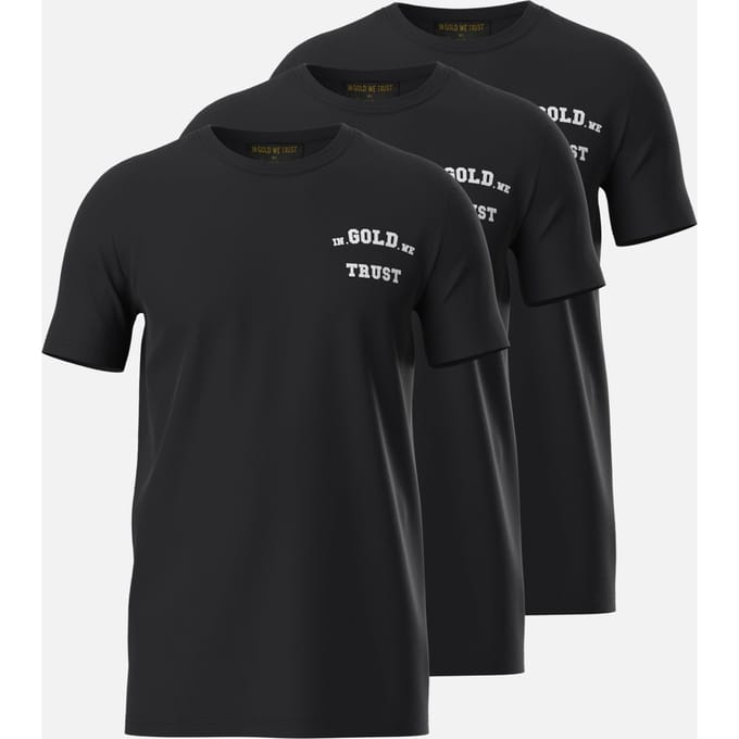 In Gold We Trust Basic T-shirt 3-pack Black Taglia: XXL | Maglie Sportivi Outlet | Unisex | Nero