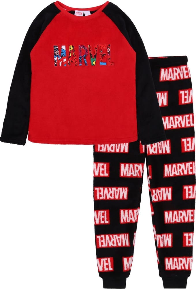 Rood-zwarte warme pyjama voor jongens MARVEL