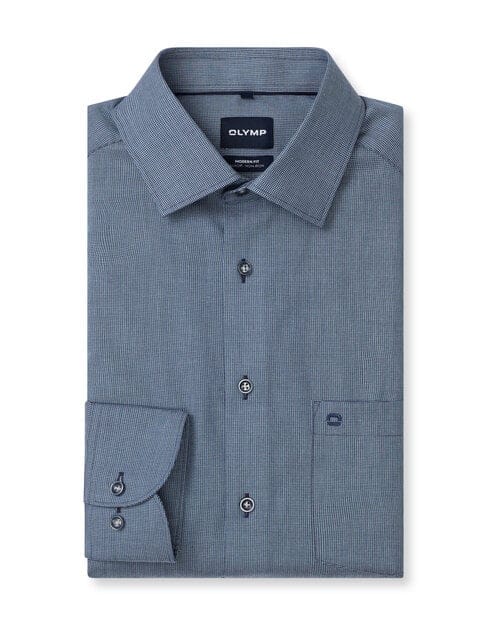 OLYMP Luxor Overhemd, Modern Fit, New Kent, Marineblauw