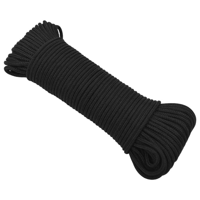 vidaXL - Boottouw - 4 - mm - 100 - m - polypropeen - zwart