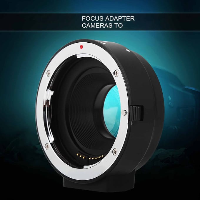 Bague d'adaptation de mise au point automatique Meike MK‑C‑AF4 pour monture d'appareil photo vers objectif EF EF S blue