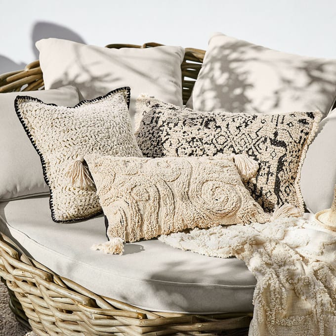 LOBERON Kussenhoes set van 3 Norlinn beige/zwart