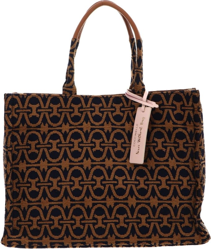 COCCINELLE Never Without Bag Winter Monogram Jacquard Shopper Multi Royal / Cuir Veelkleurig
