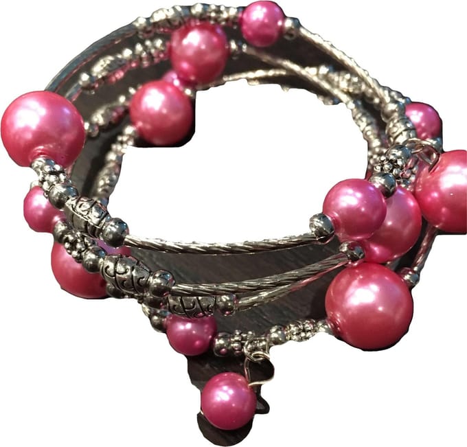 Wikkelarmband roze