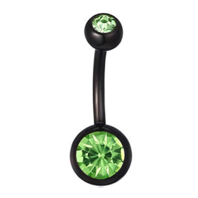 Navel Piercing - Zwart Met Steentjes