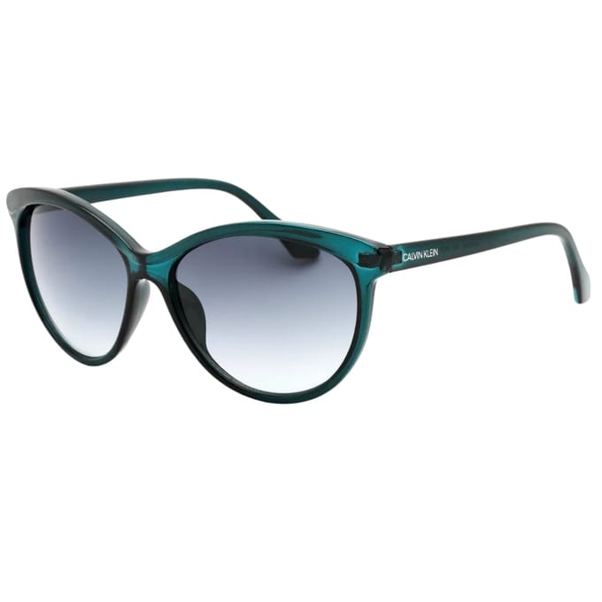 Calvin Klein Crystal Teal Framed Grey Gradient Lensed Zonnebril