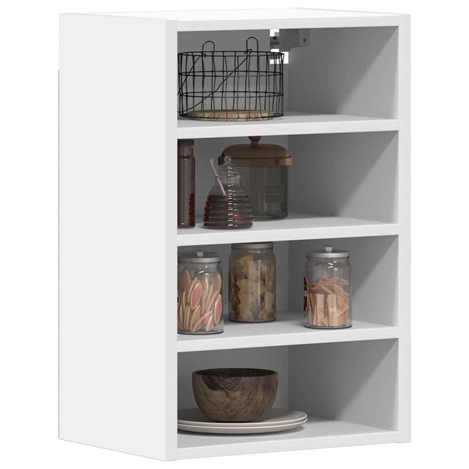 vidaXL - Bovenkast - Riga - 40x29,5x60 - cm - bewerkt - hout - wit