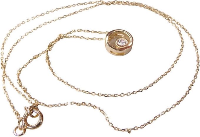 14 karaat geel gouden ketting met hanger cirkel