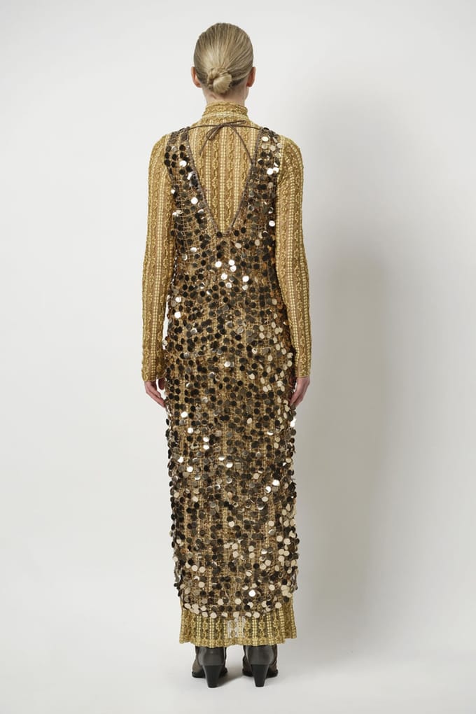 Dante6 Babylon Sequins Dress Hazelnut Haze Größe: XS/S | Maxikleider Outlet | Damen