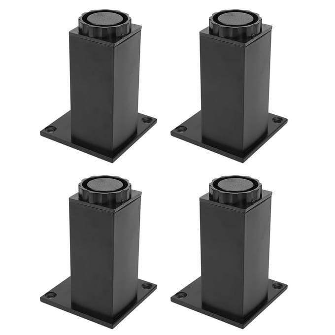 Lot de 4 pieds réglables en alliage d'aluminium pour canapé-lit, pieds de support pour meubles de placard