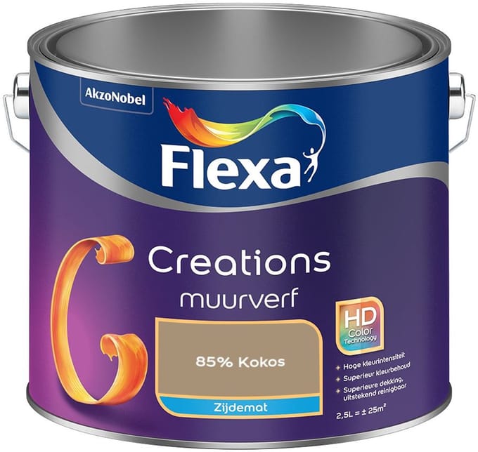 Flexa - Creations Muurverf Zijdemat - 85% Kokos - Mengverf - 2,5 L