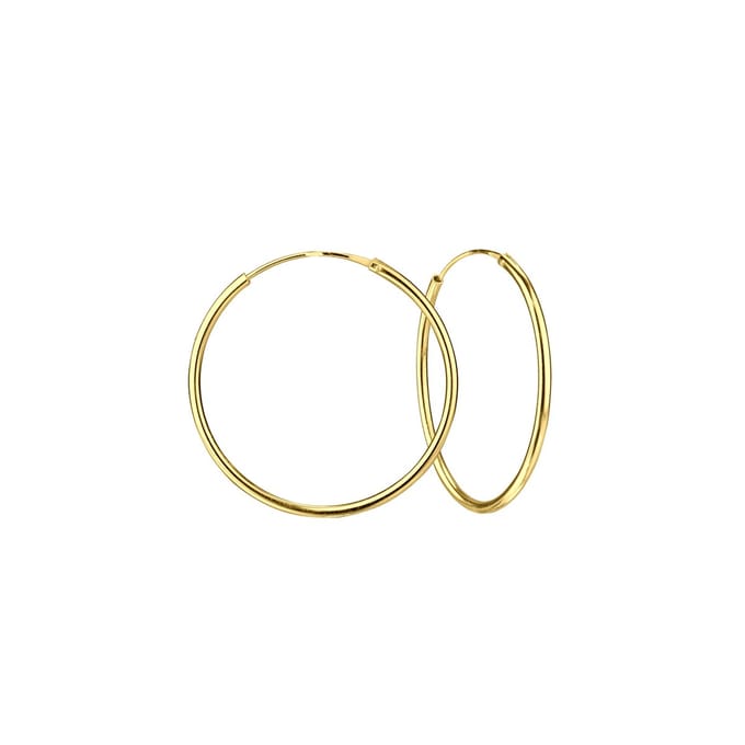Joy|S - Zilveren oorringen 35 mm - gold plated