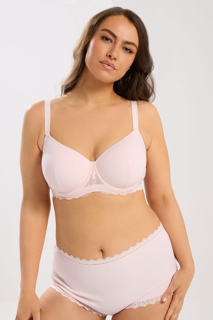 Yours Roze Zachte Geribbelde Bh Met Beugel Size 115G