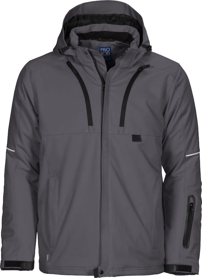 Projob Gevoerde Softshell Jas 643407 Grijs - Maat 4XL