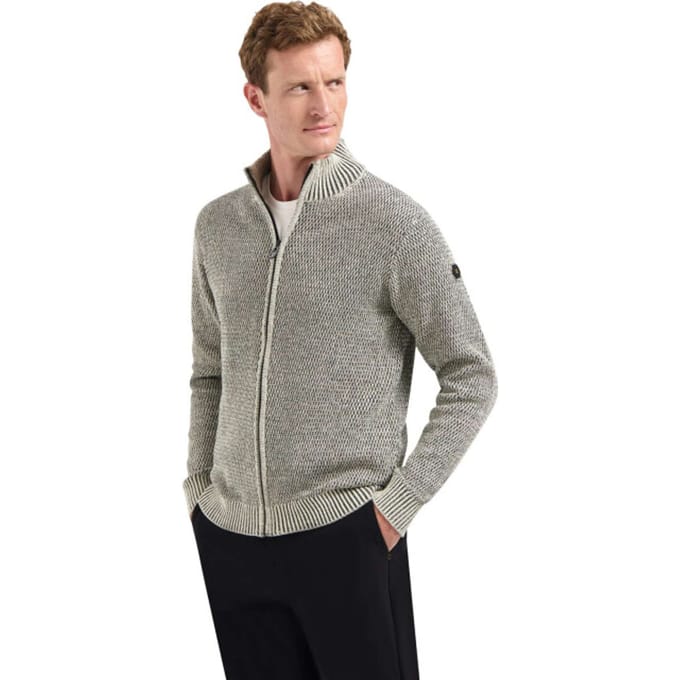No Excess Cardigan 2 Coloured Melange Stone Größe: S | Cardigans Outlet | Herren