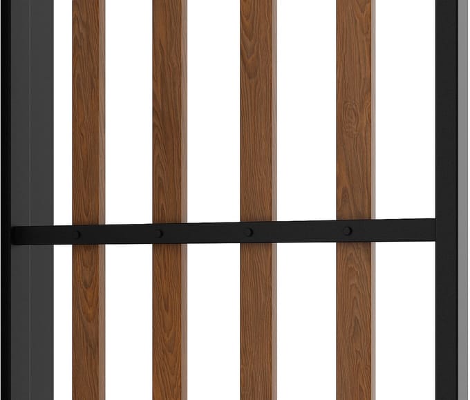 Vente-unique Set van 2 trellis panelen voor pergola in staal en hout - B37,5 x H206 cm - MAZARA