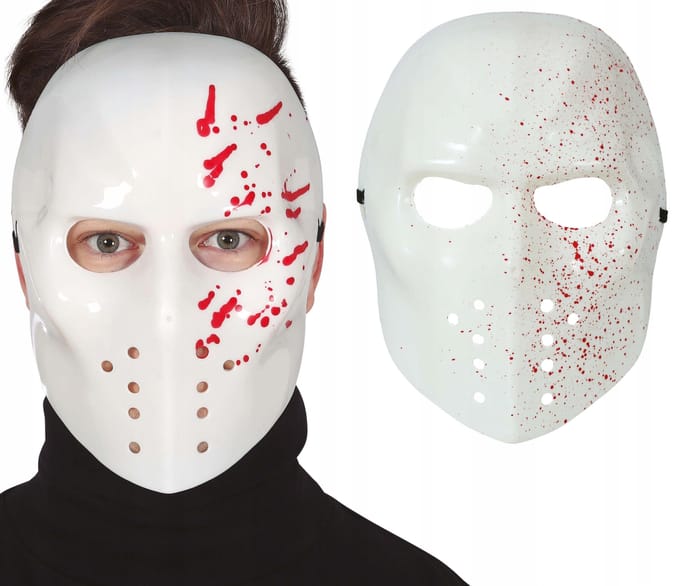 Masque Hockeyiste Blanc Ensanglanté Jason Vendredi 13 Meurtrier Tueur Halloween