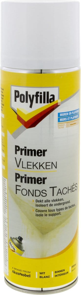 Polyfilla - Primer Vlekken (Spray) - Wit - 500 Ml