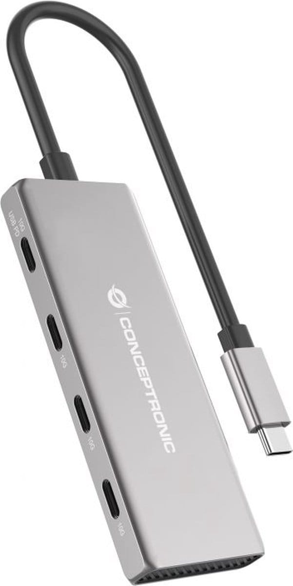 Conceptronic HUBBIES16G interface hub USB 3.2 Gen 2 (3.1 Gen 2) Type-C 10000 Mbit/s Grijs