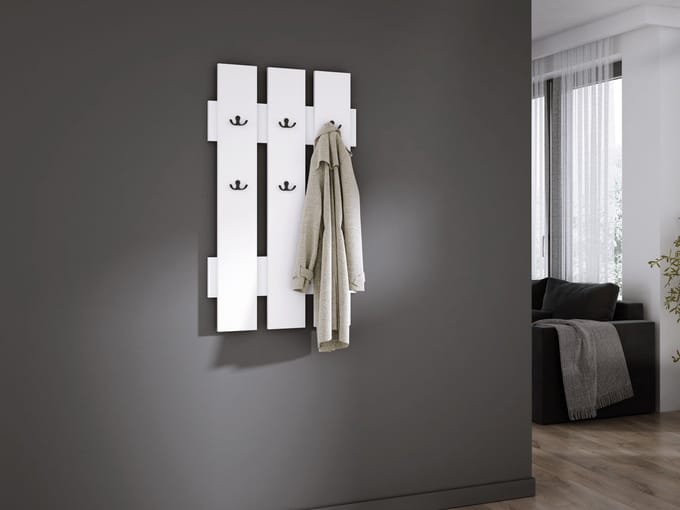 Meubel Square - Wandkapstok NOX - Wit - Muur Kapstok Hangend