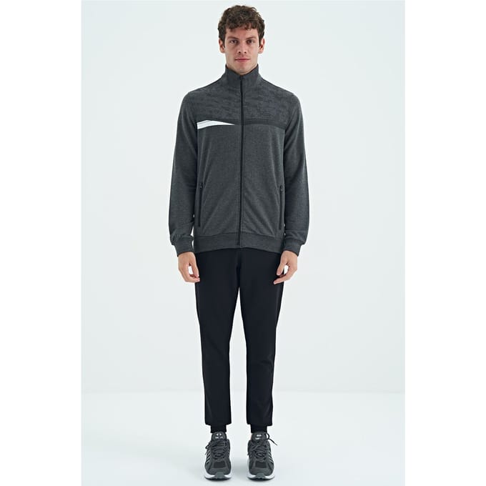 Bedrukte Sweatshirt met Ritskraag en Broekset