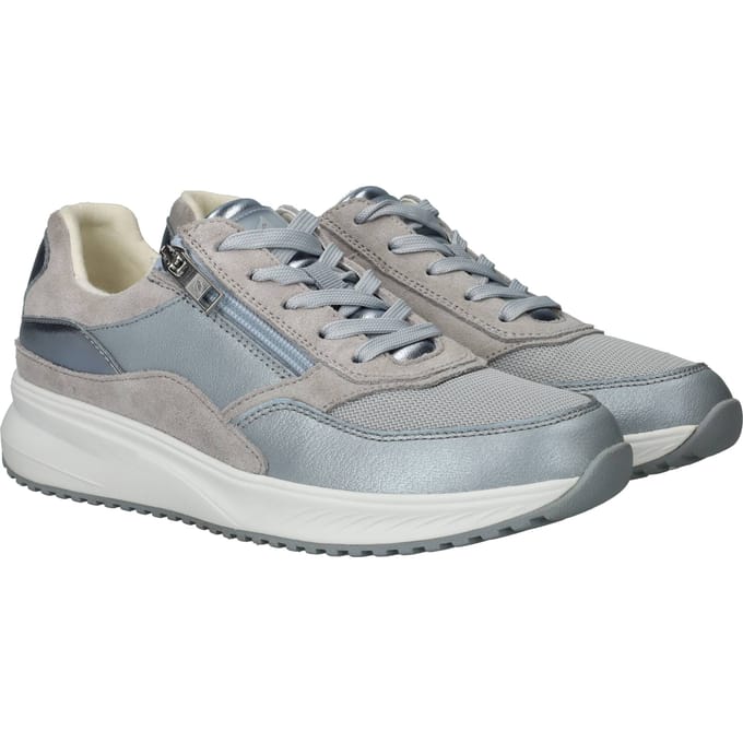 Waldläufer Mara Sneakers - Leer - Dames - Grijs - Maat 36