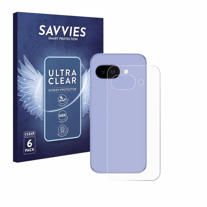 Savvies - Screenprotector voor Google Pixel 9a (Achterkant) - Folie Beschermfolie transparant 6 Stuks