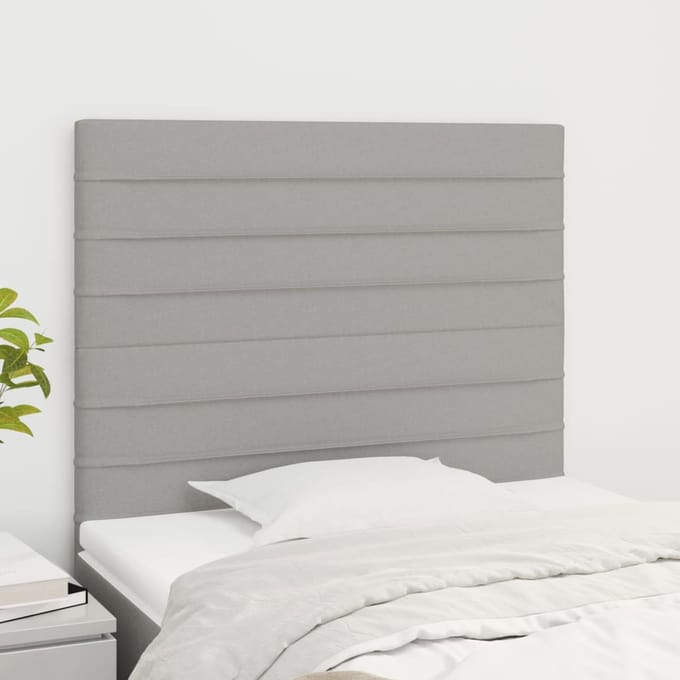 vidaXL - Hoofdbord - lichtgrijs - 90x5x118/128 - cm - stof