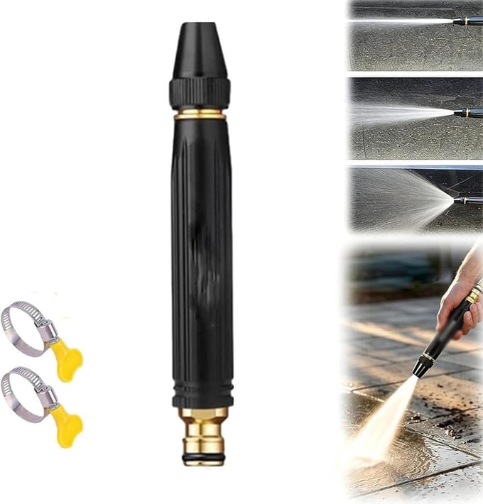 Hogedruk Waterpistool - Waterspuitset Tuinslang - Auto Wassen - Verstelbare Sproeimodi - 1 Stuks - Zwart
