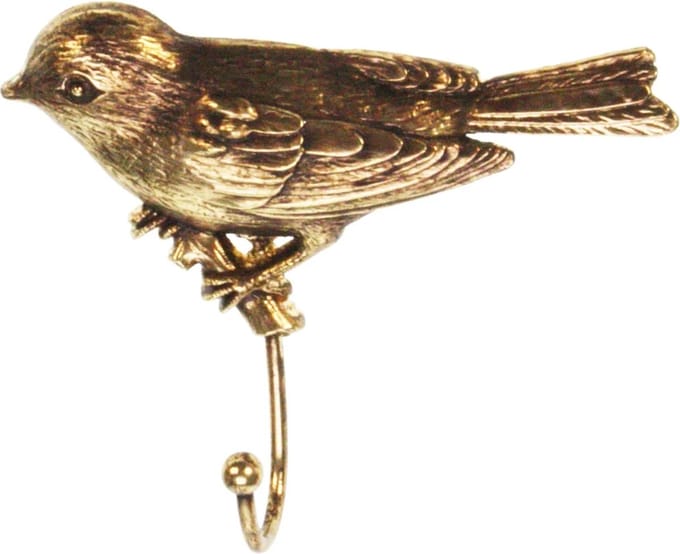 Haakje Vogel goudkleur 13x4x10 cm