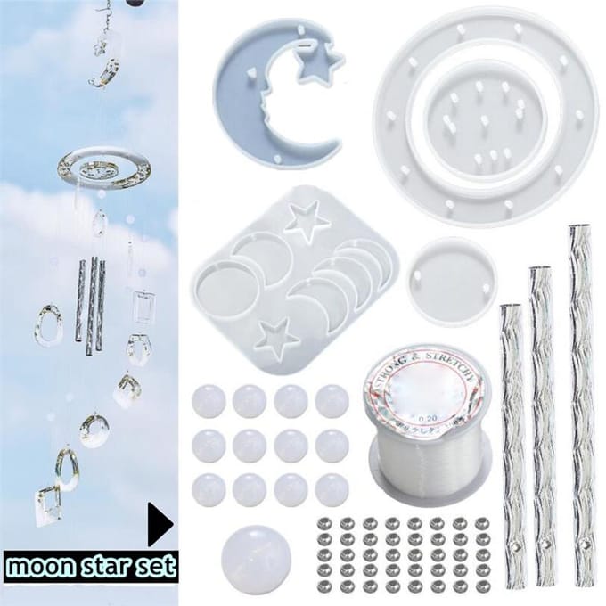 6 stijlen windgong epoxyhars mal voor ornament DIY hummingbird set