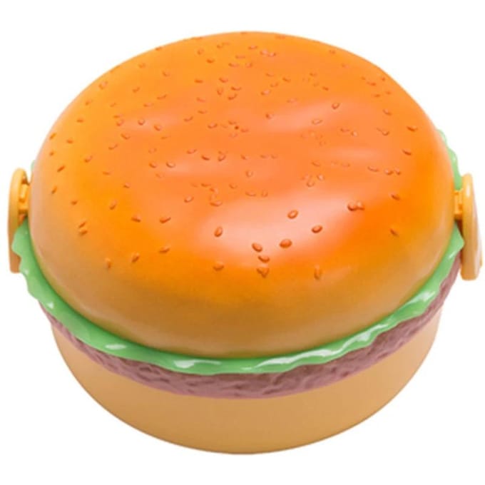 Creatieve Hamburger Lunchbox Kind Bento Box Burger Kinderlunchbox Voedselcontainer Opbergdoos Met Vork Voedselcontainer orange