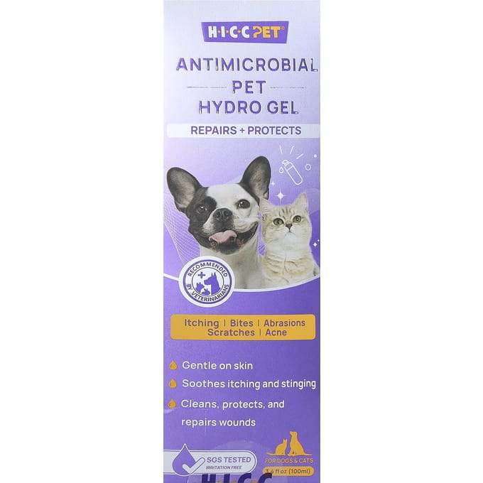 HICC Pet, Antibacteriële Huisdier Hydrogel, voor Honden en Katten, 100ml (3.4 fl oz) white
