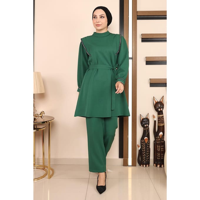 Stripe Detailed Pak Smaragdgroen