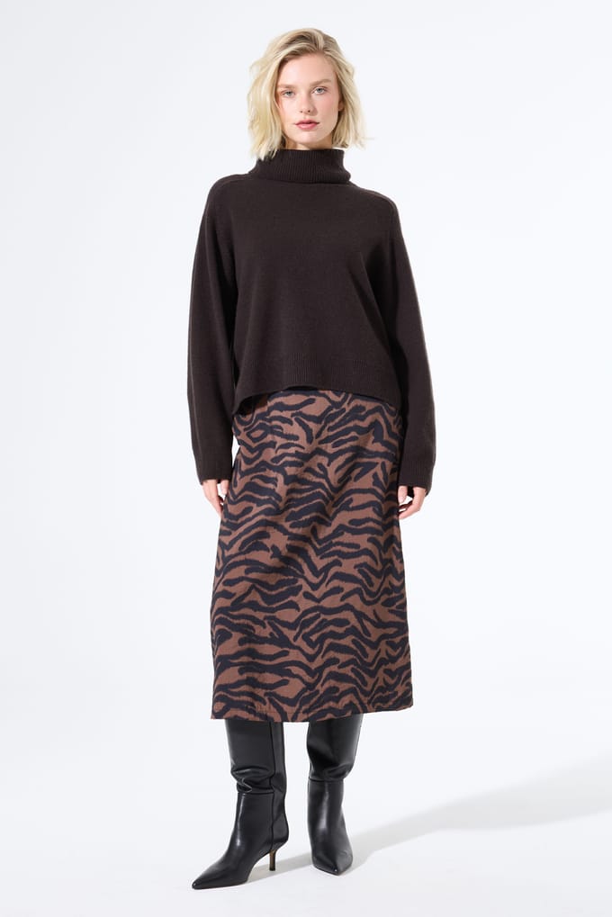 GARCIA Dames Print Rok Bruin
