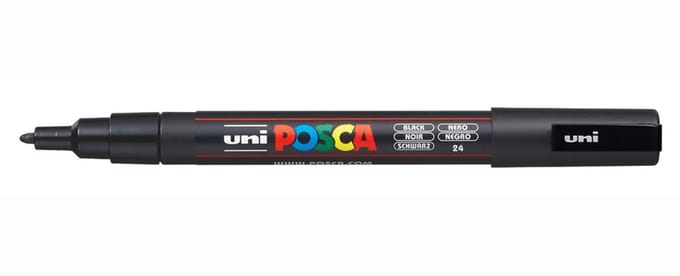 Markeerstift POSCA PC-3M Zwart (6 Stuks)