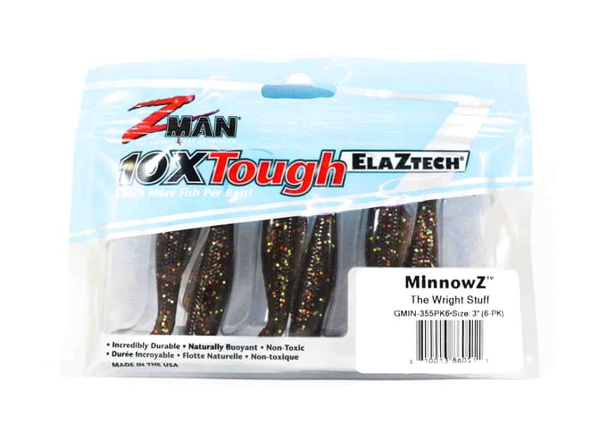 Leurre souple Zman MinnowZ 3 pouces 6/paquet The Wright Stuff (0511) white
